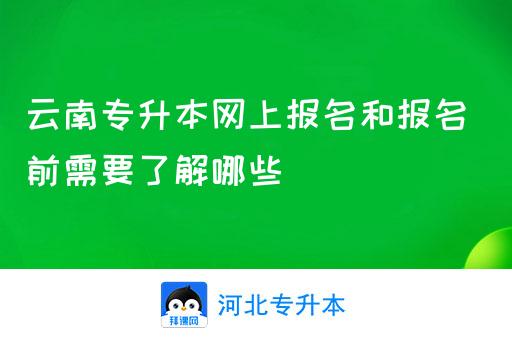 云南专升本网上报名和报名前需要了解哪些