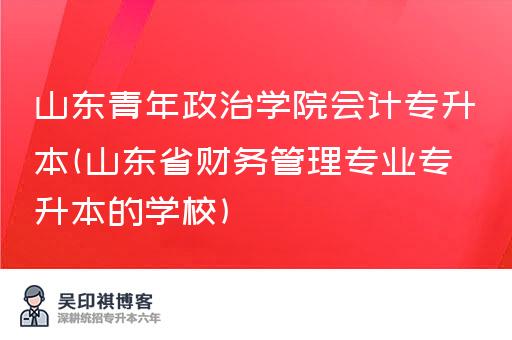 山东青年政治学院会计专升本(山东省财务管理专业专升本的学校)