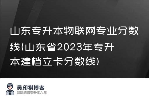 山东专升本物联网专业分数线(山东省2023年专升本建档立卡分数线)