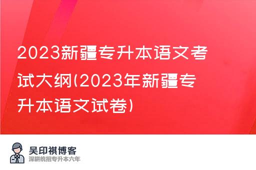 2023新疆专升本语文考试大纲(2023年新疆专升本语文试卷)