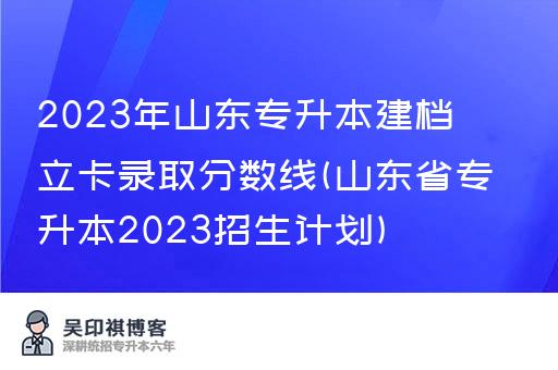 2023年山东专升本建档立卡录取分数线(山东省专升本2023招生计划)