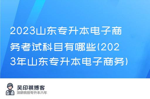 2023山东专升本电子商务考试科目有哪些(2023年山东专升本电子商务)